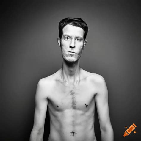 A tall man in the corner with a long neck and the face is moving ...