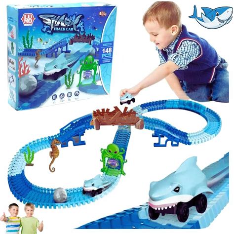 Buy Mallexo Shark Toy 148PCs Car Racing Track Train Toys for Kids Big ...