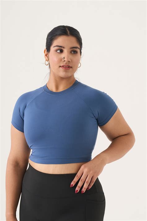 FlexFit Crop Top: Blue – Spirit Animal