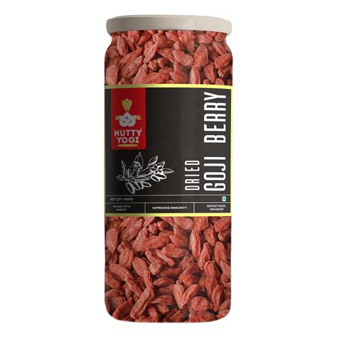 Nutty Yogi Dried Goji Berries, 450g (Unsweetened | Garnish or Add to F