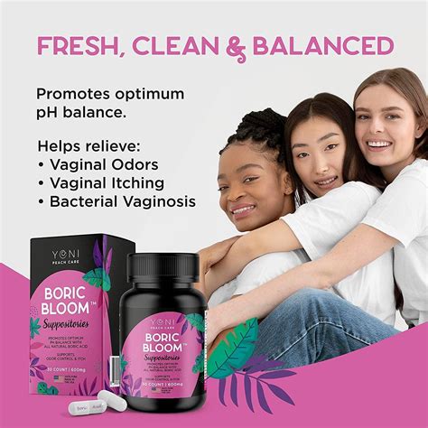 Boric Acid Suppositories - Vaginial Suppository Bacterial Vaginosis, pH Balance for Women Pills ...