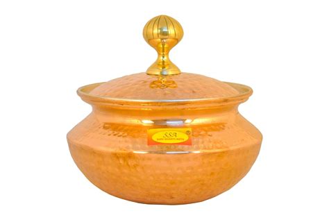 Buy Shiv Shakti Arts Copper Hammered Biryani Handi Chaffing Dish Pan ...