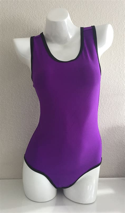 Leolines, LLC ™ - PURPLE 1-piece Bathing Suit/black Trim Made for ...