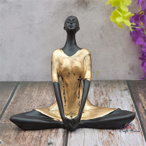 Butterfly Yoga Pose Antique Lady Statue for Home Decor Showpiece, Yoga ...