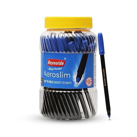 Reynolds AEROSLIM Ball Pen SET - 50 BLUE PENS WITH COMFORTABLE GRIP ...
