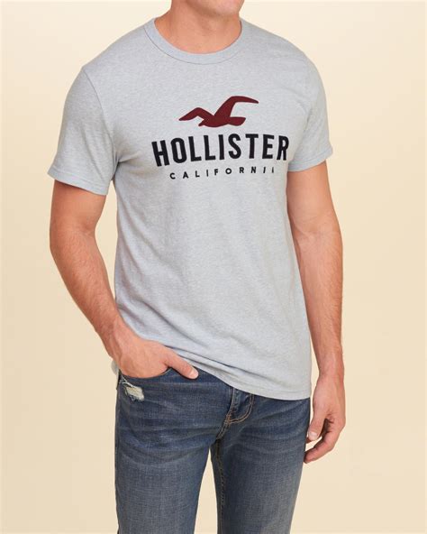 Lyst - Hollister Crew Graphic Tee in Blue for Men