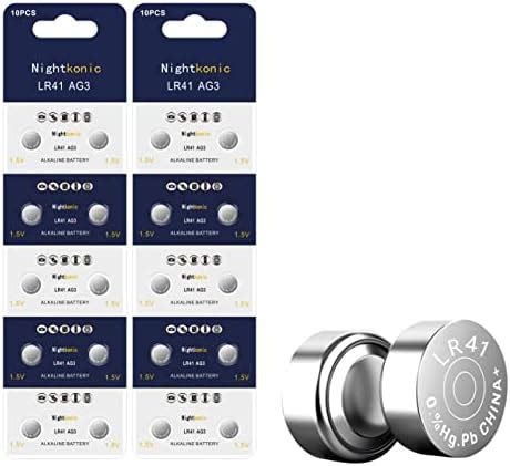 Nightkonic 20 pcs Pack LR41 AG3 SR41 392 384 192 Battery 1.5V Button ...