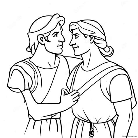 David And Jonathan Friendship Coloring Page (72654-57535)