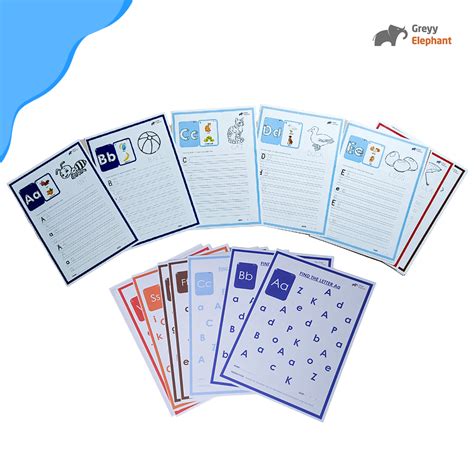 Alphabet Worksheets Combo – Greyy Elephant Learning Box