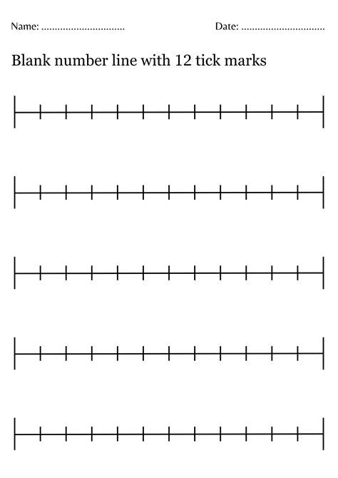 Blank number line with 12 tick marks - blank number line 0-12 Worksheet ...