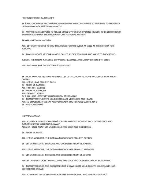 Image result for Fashion Show Introduction Script