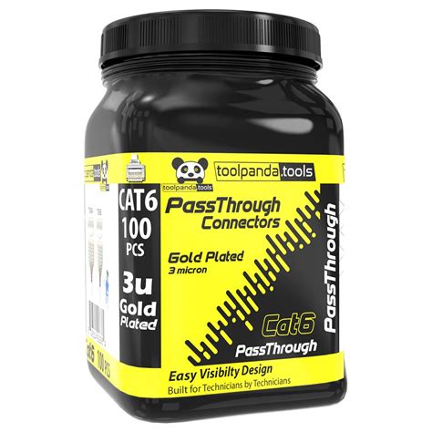 toolpanda.tools rj45 cat6 passthrough connectors 100 pcs Jar cat6 Push ...