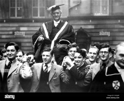Penicillin discoverer Sir Alexander Fleming is chaired after the ceremony to instal him as the ...