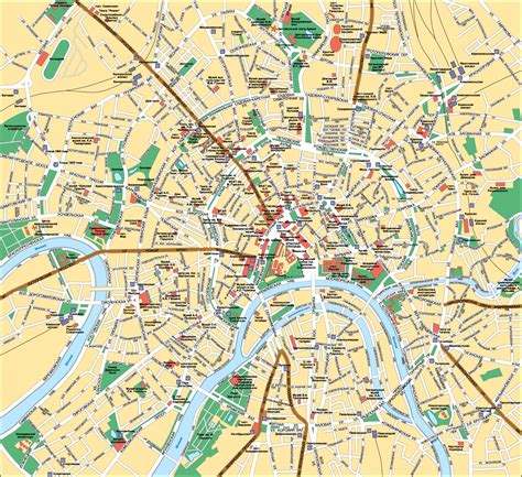 Подробная карта Москвы на русском языке, карта Москвы с ...