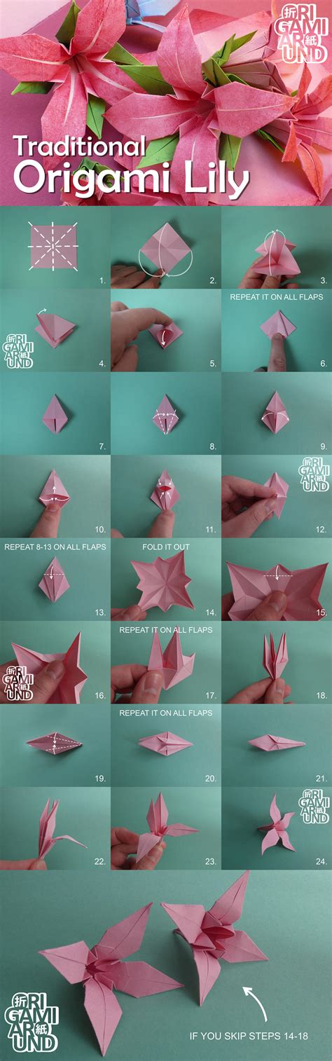 Origami Lily Tutorial 的图像结果