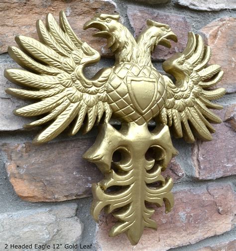 Phoenix Double Headed Eagle Coat of Arms Sculpture Wall Frieze | Etsy