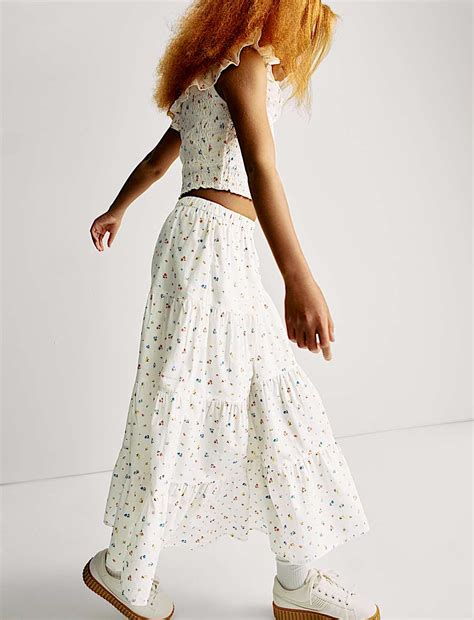 Buy Cotton Rich Frill Bardot Top (6-16 Yrs) at Marks & Spencer