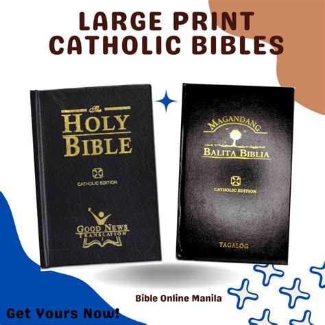 LARGE PRINT CATHOLIC BIBLE (MBB/GNT) Large Size *English or Tagalog ...