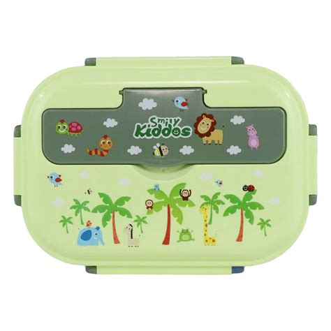 Smily kiddos Stainless Wildlife Theme Lunch Box - Green- Large – The ...