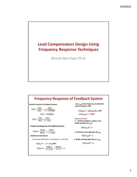 Image result for Lead Compensator Design Using Frequency Response
