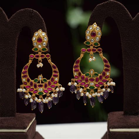 Kundan chandbali Earrings | Polki chandbali Earrings | Trendy Jewellery
