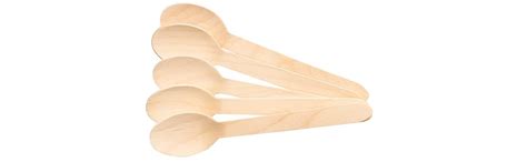 TerraToss [160mm, 50 Pcs] Disposable Wooden Spoons | Disposable Spoons ...