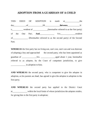 Deed of Adoption at- Download free legal document ... Doc Template ...