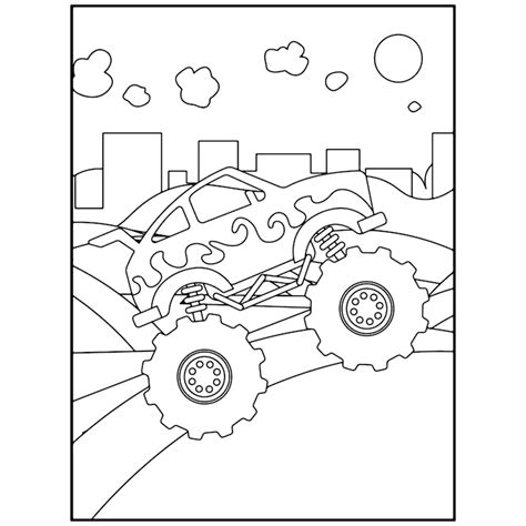 Kolorowanki Monster Truck do druku dla dzieci Premium Vector | Wektor ...