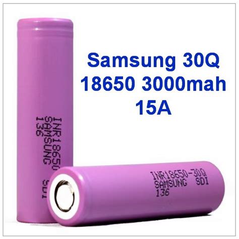 Samsung 30Q 15A 3000mAh 3.6v 18650 High Drain Rechargeable Lithium Battery Orig Authentic Legit ...