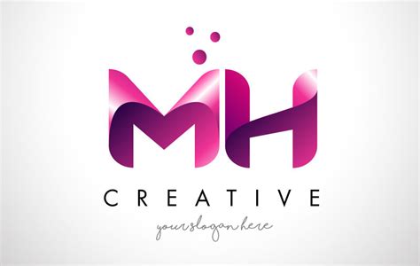 矢量的创意字母logo图片-抽象矢量现代粉色立体字母mh标志设计素材-高清图片-摄影照片-寻图免费打包下载