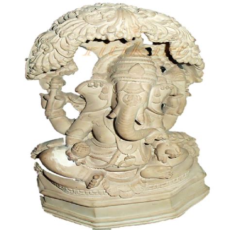 Buy Online Pink Stone Ganesh Under a Tree Shade Showpiece - Ritikart