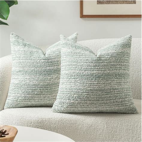 Amazon.com: Zealax Pack of 2 Sage Green Decorative Textured Throw ...