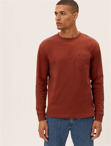 Buy Pure Cotton Long Sleeve T-Shirt at Marks & Spencer