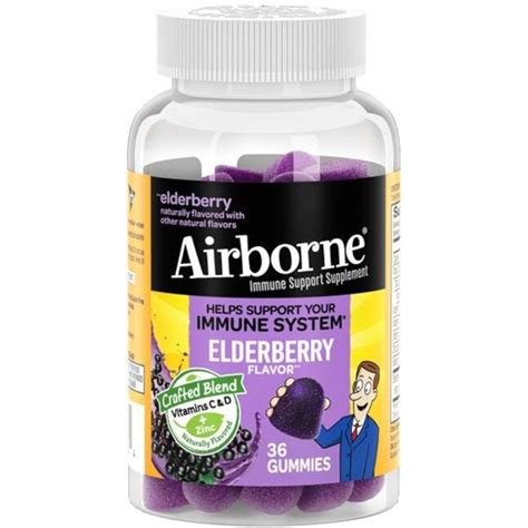 Airborne Elderberry Regular Strength Vitamin/Supplement Gel (36-Count ...