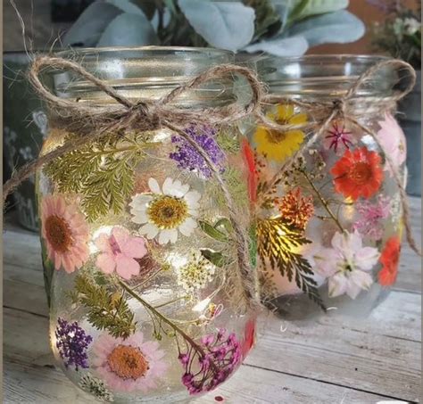 Adult/ Kiddo- Dried Pressed Flower Mason Jar Vase, 771 Main St ...