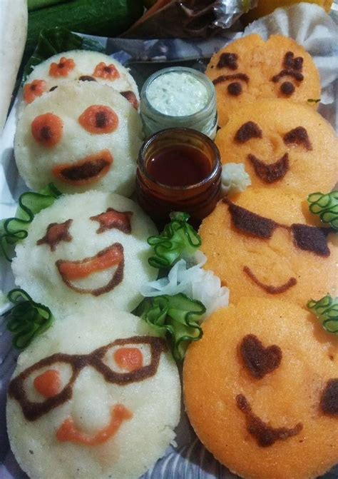 Smiley Idlies Recipe by Monika Rastogi - Cookpad