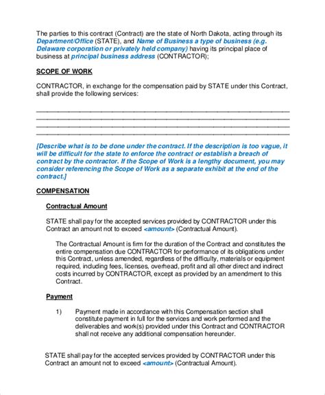 Image result for Personal Service Contract Example