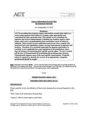 Fillable Online Agency Information Security Plan Fax Email Print ...