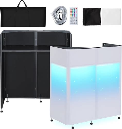 Kokorona Portable DJ Booth 20"x42.5"x45.3" with Dual Top Corners, DJ ...