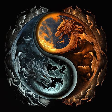 Sun and Moon Dragons Yin and Yang | Yin yang art, Yin yang images, Yin ...