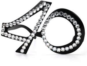 Hippity Hop 40th Birthday Glasses Goggle - Number Crystal Frame, Party ...