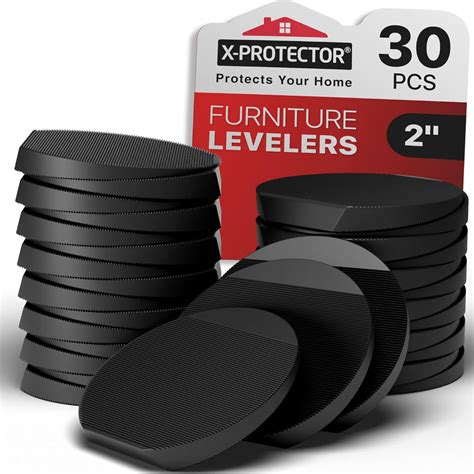 X-Protector Furniture Levelers - 30 PCS 2" - Black Rubber Shims for ...