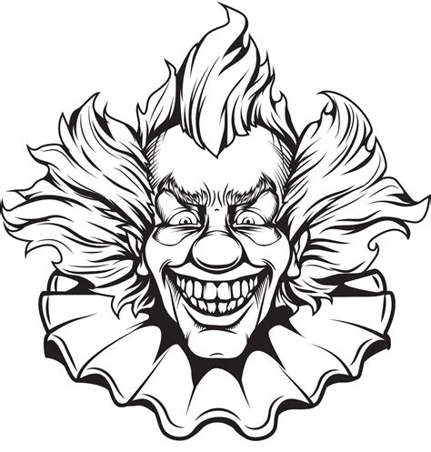 Collection of Scary Clown Coloring Pages - Free Printable