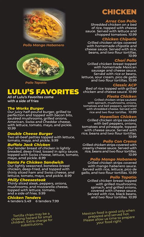 Bravo Mexican Grill | Menu