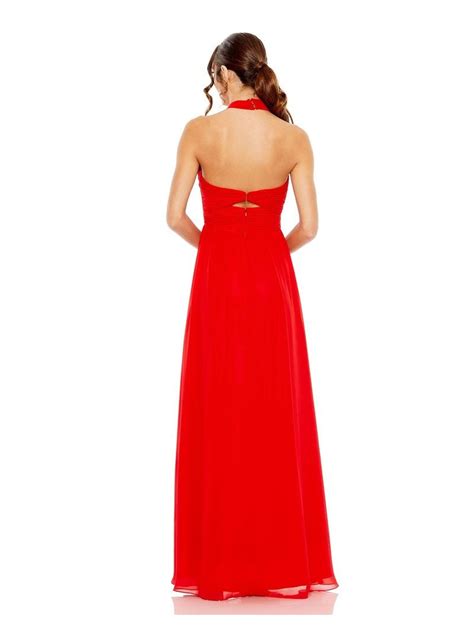 Ruched Halter Strap Keyhole Chiffon Gown – HOUSE OF VDJ