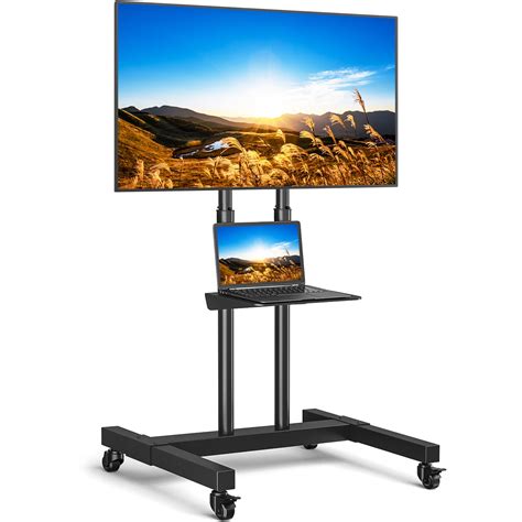 Rfiver Mobile TV Cart Rolling TV Stand for 32-83 Inch Screens up to ...