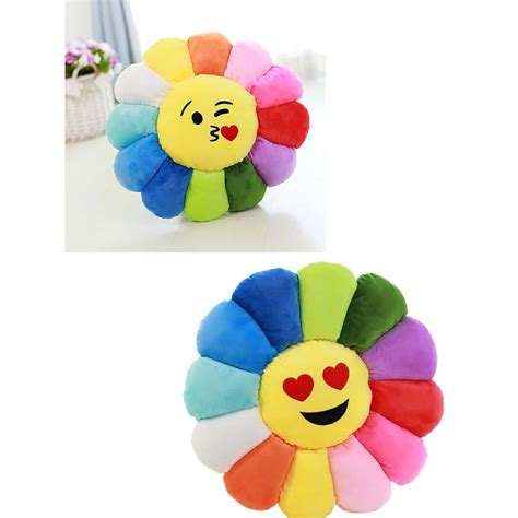 Buy Aroma Brand - Soft Velvet Sunflower Fiber Filled Smiley Back Seat ...