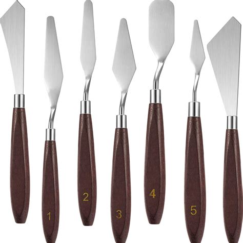 Honoson 7 Pieces Painting Knife Set Spatula Palette Knife Stainless ...