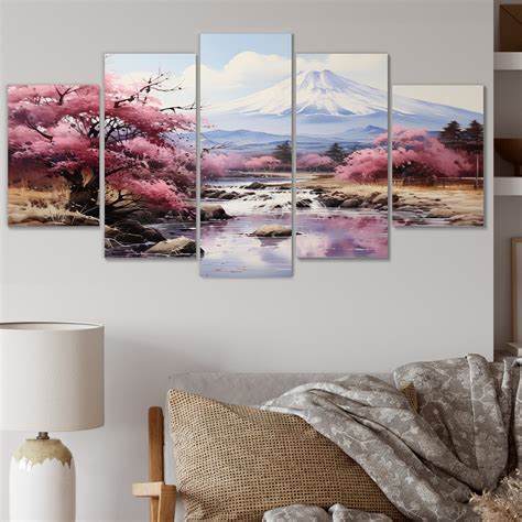Millwood Pines Japon Art Pink Mount Fuji III - Japanese Wall Art Living ...
