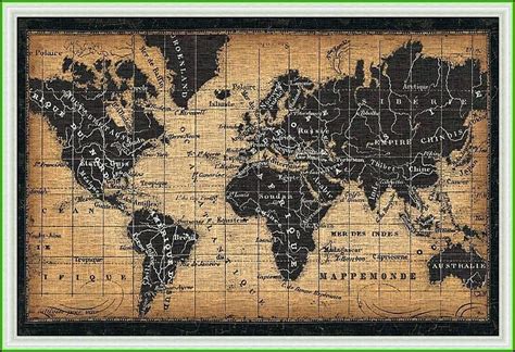 Large Framed World Map 的图像结果